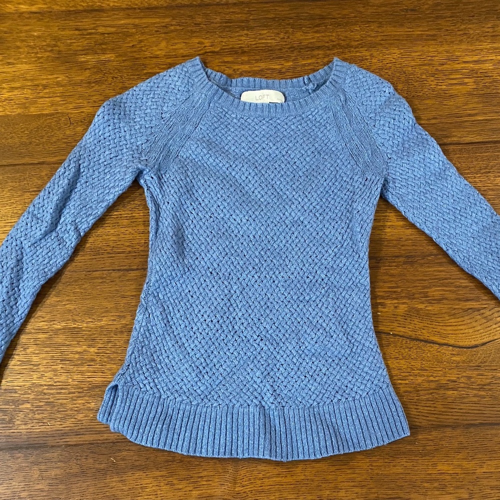 Loft light blue knit sweater
